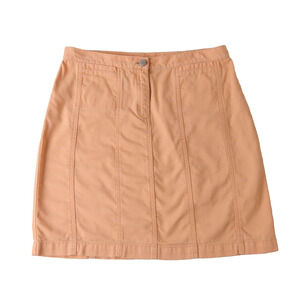 Jones New York Signature A-Line Mini Skirt Sz 8P Coral Denim Y2K Preppy Coastal